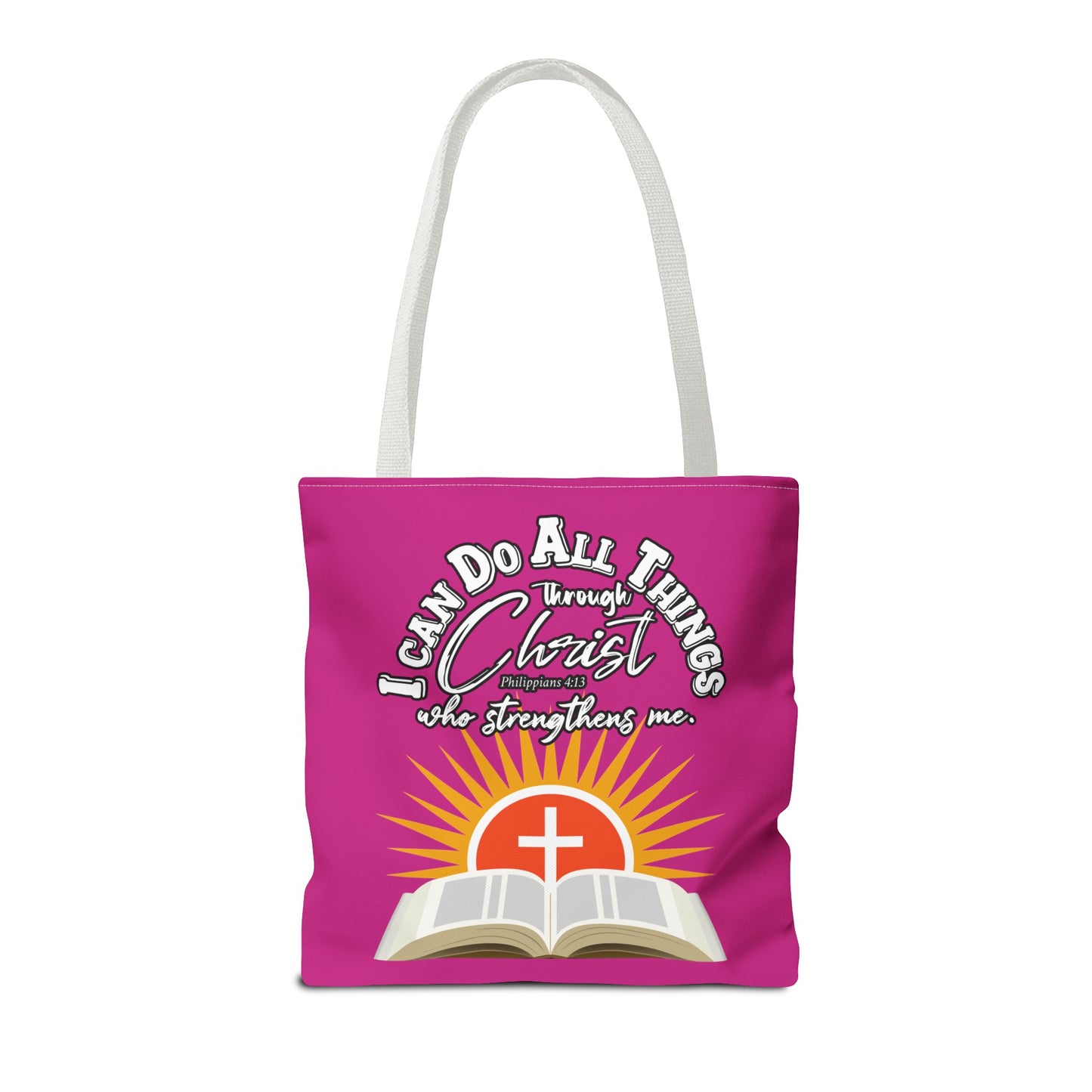 Graphic design (Though Christ)Tote Bag (AOP)