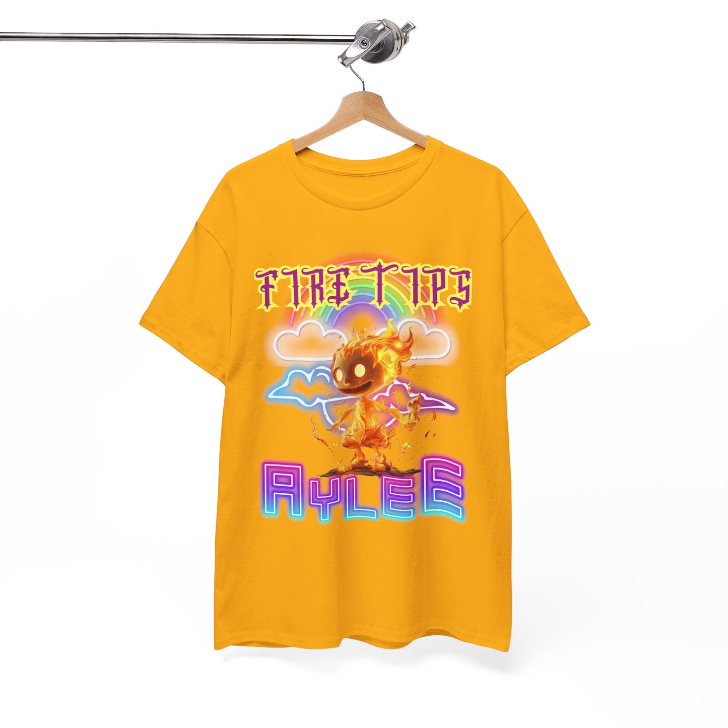 Unisex Heavy Cotton Graphic design (Fire Tips Aylee) T-shirt