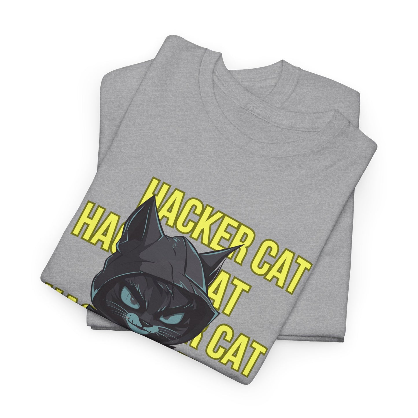 Unisex Heavy Cotton Graphic Design (Hacker Cat) T-shirt