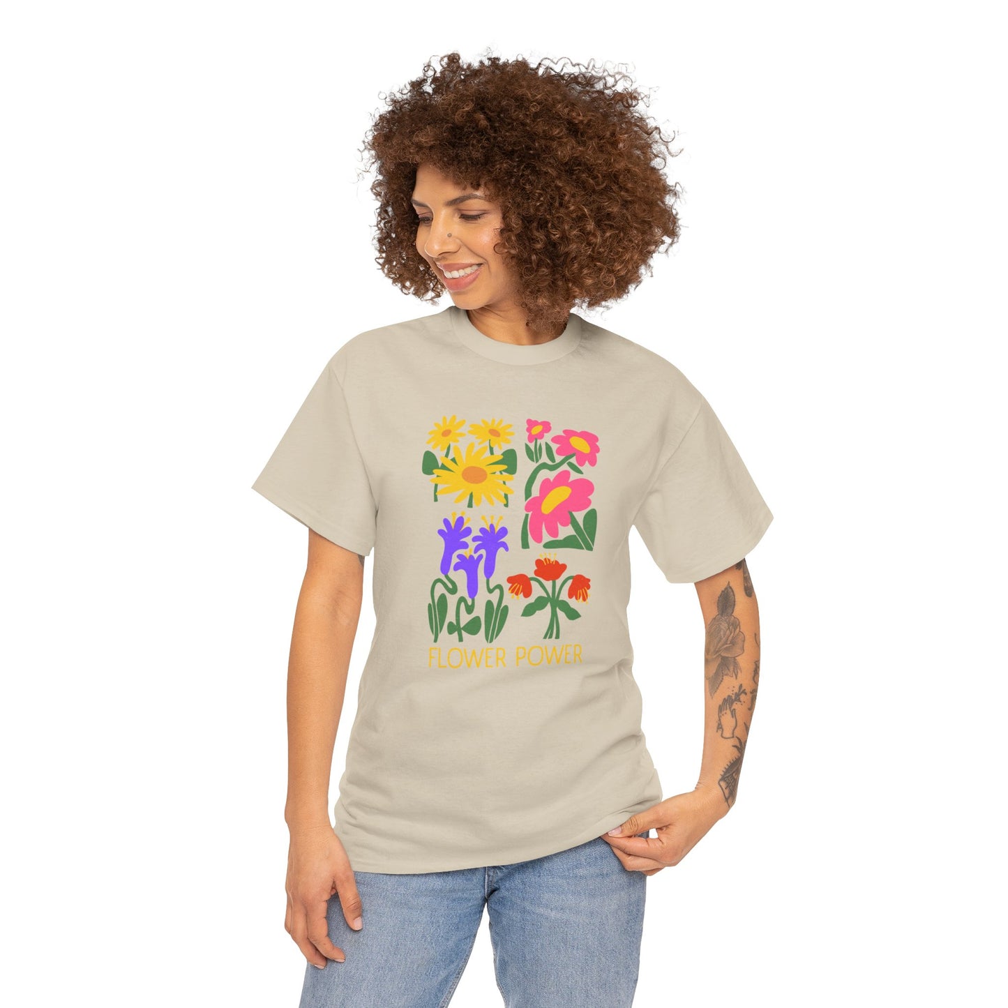 Unisex Heavy Cotton Graphic design (Flower Power) T-shirt