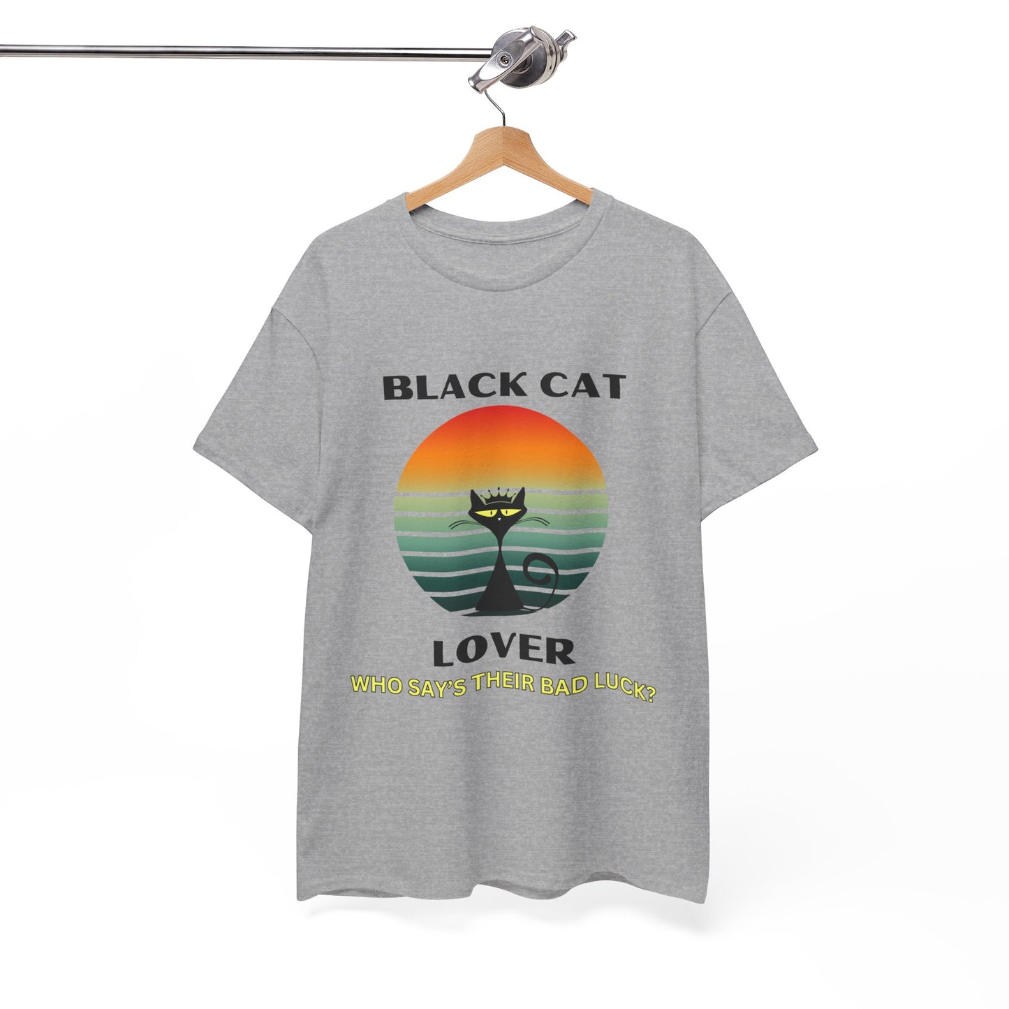 Unisex Heavy Cotton Graphic Design (Black Cat) T-shirt