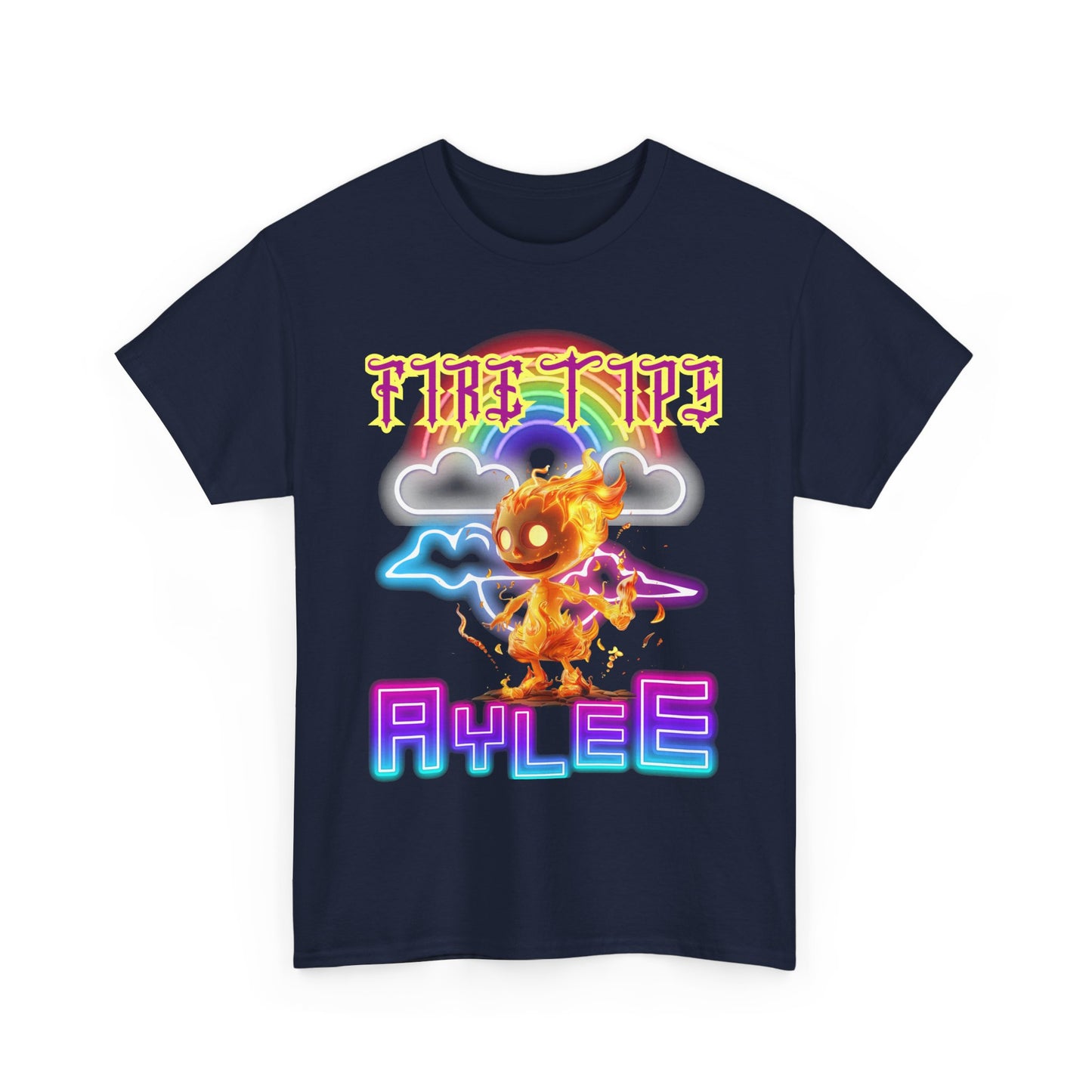 Unisex Heavy Cotton Graphic design (Fire Tips Aylee) T-shirt