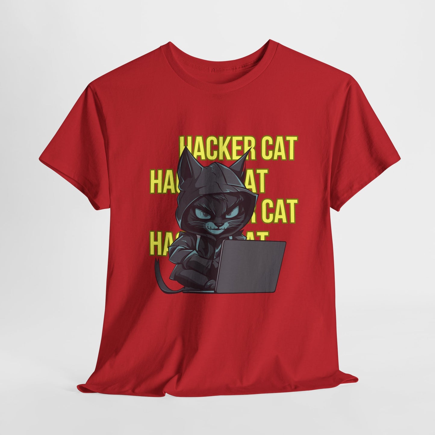 Unisex Heavy Cotton Graphic Design (Hacker Cat) T-shirt