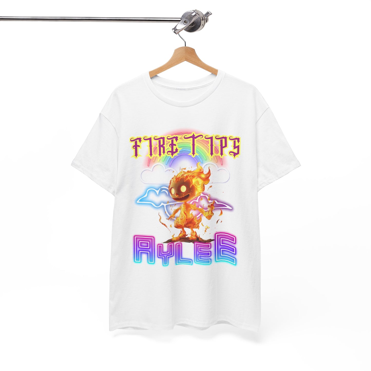 Unisex Heavy Cotton Graphic design (Fire Tips Aylee) T-shirt