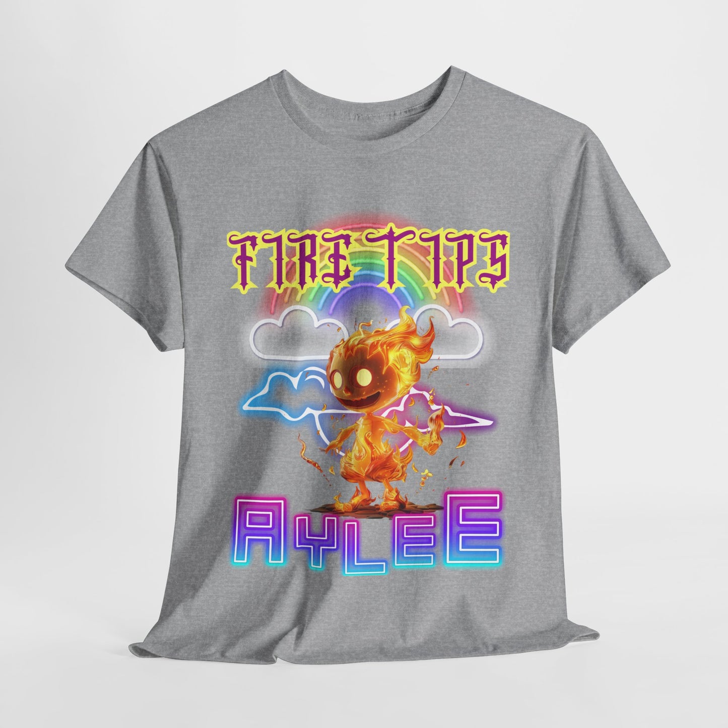 Unisex Heavy Cotton Graphic design (Fire Tips Aylee) T-shirt