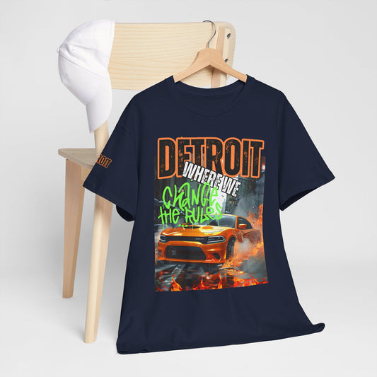 Unisex Heavy Cotton Graphic Design (Detroit Where we Change the Rules) T-shirt