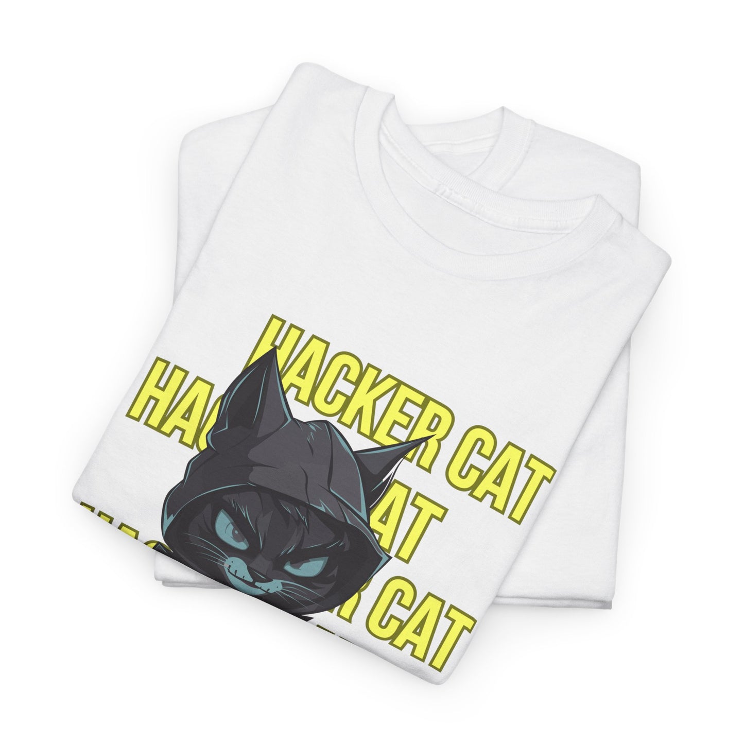 Unisex Heavy Cotton Graphic Design (Hacker Cat) T-shirt