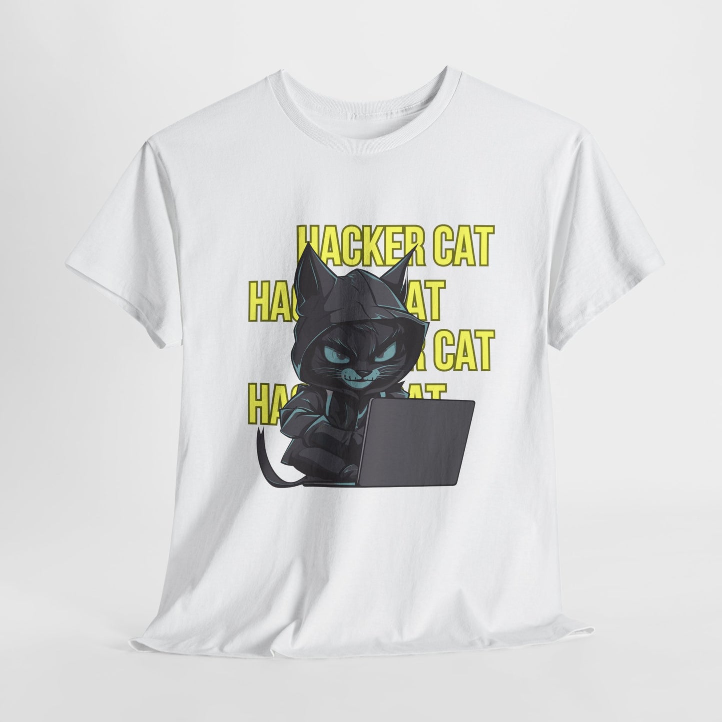 Unisex Heavy Cotton Graphic Design (Hacker Cat) T-shirt