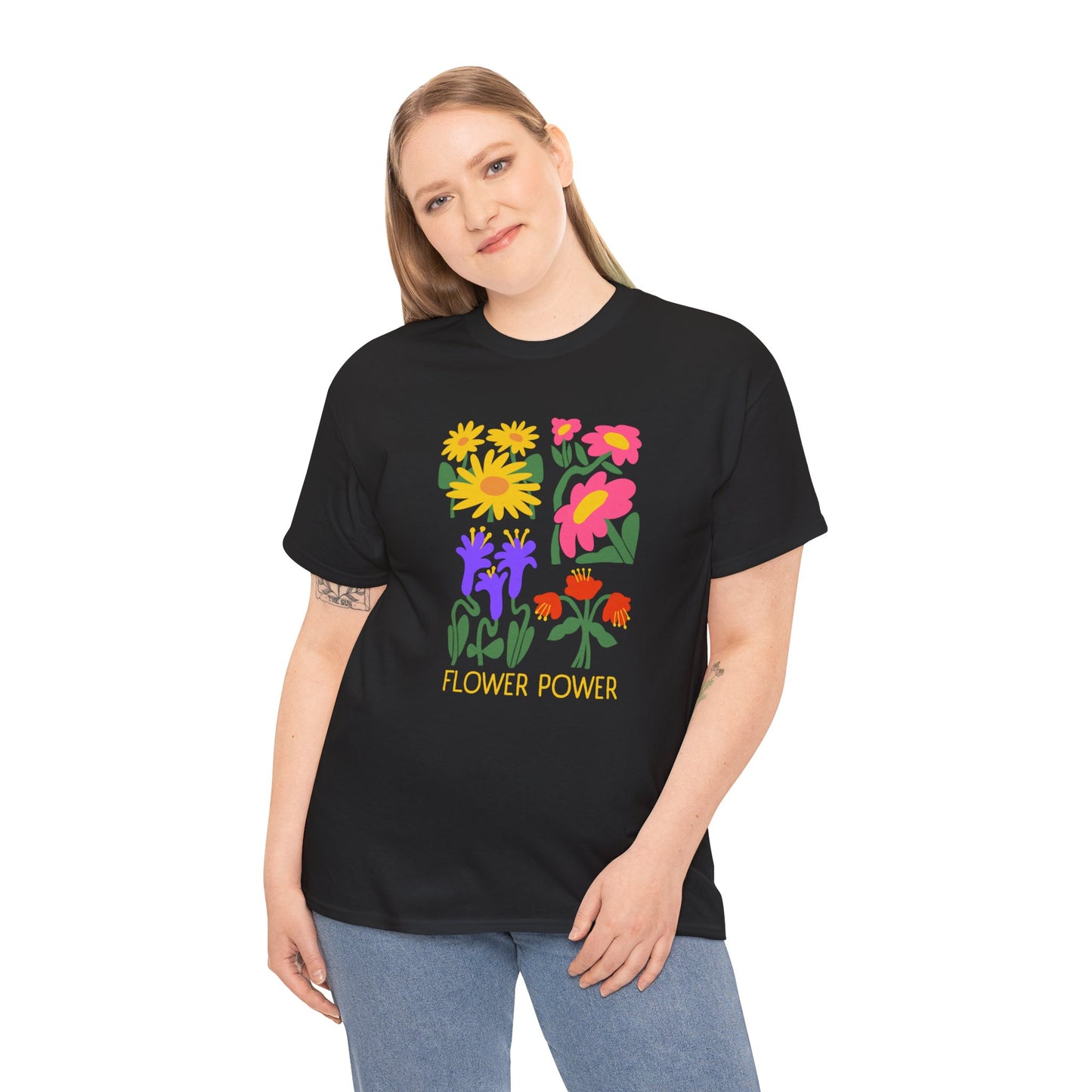 Unisex Heavy Cotton Graphic design (Flower Power) T-shirt