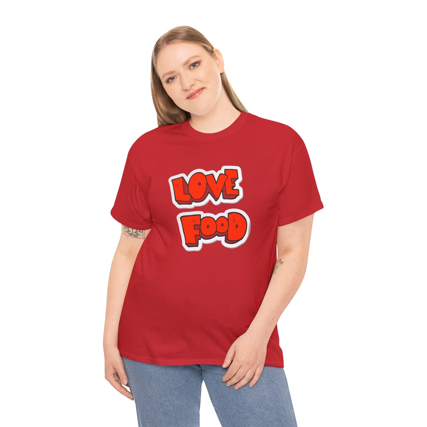 Unisex Heavy Cotton Graphic Design (Love Food) T-shirt