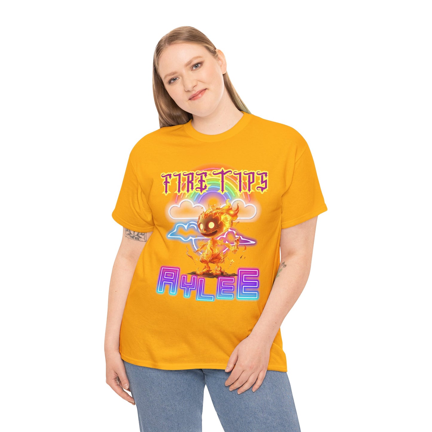 Unisex Heavy Cotton Graphic design (Fire Tips Aylee) T-shirt