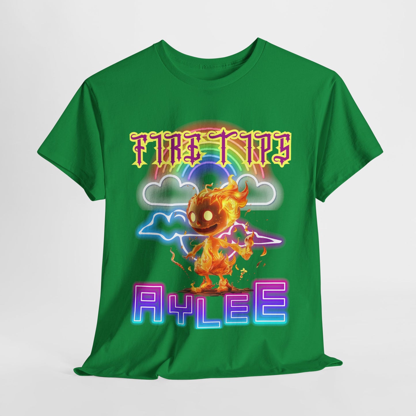 Unisex Heavy Cotton Graphic design (Fire Tips Aylee) T-shirt