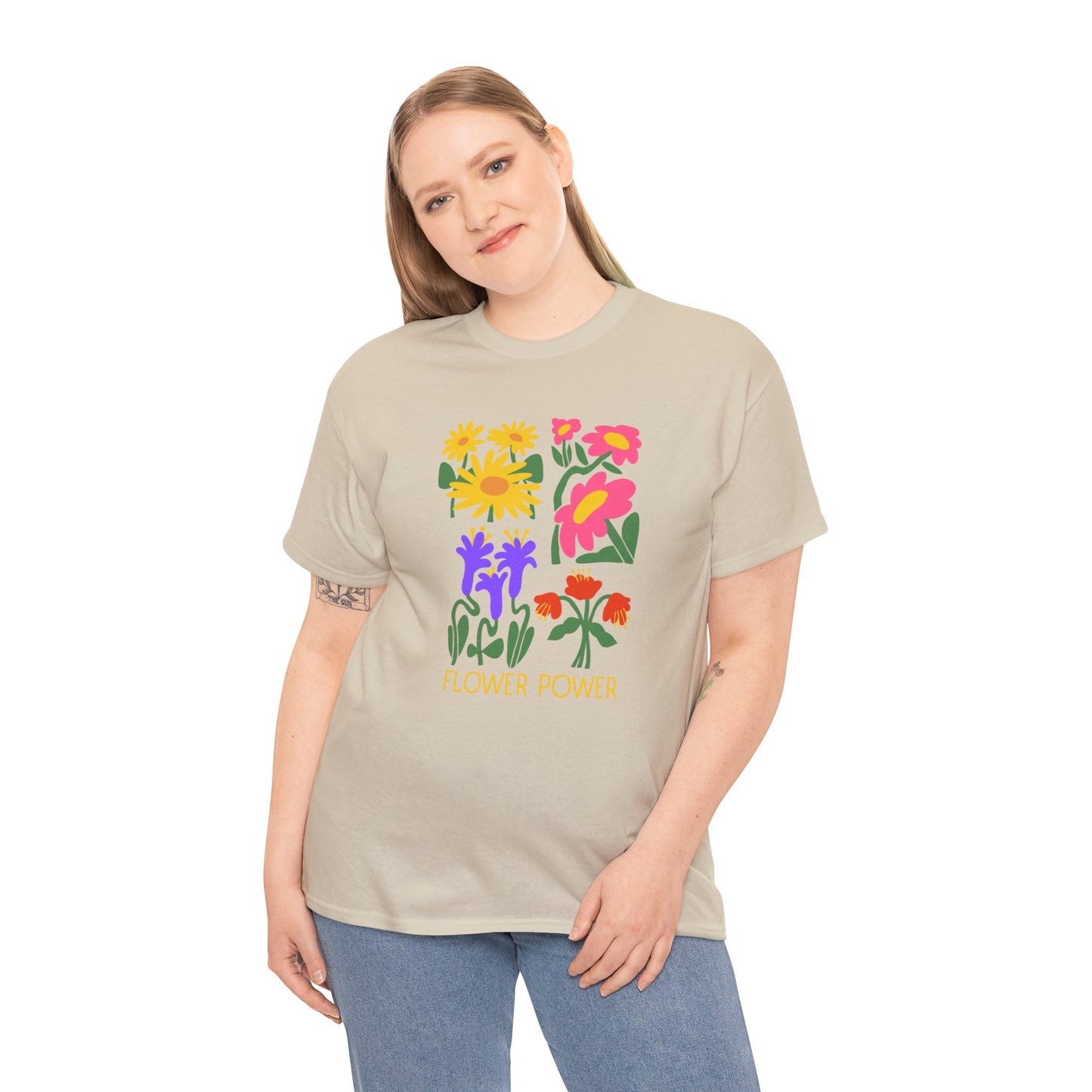 Unisex Heavy Cotton Graphic design (Flower Power) T-shirt