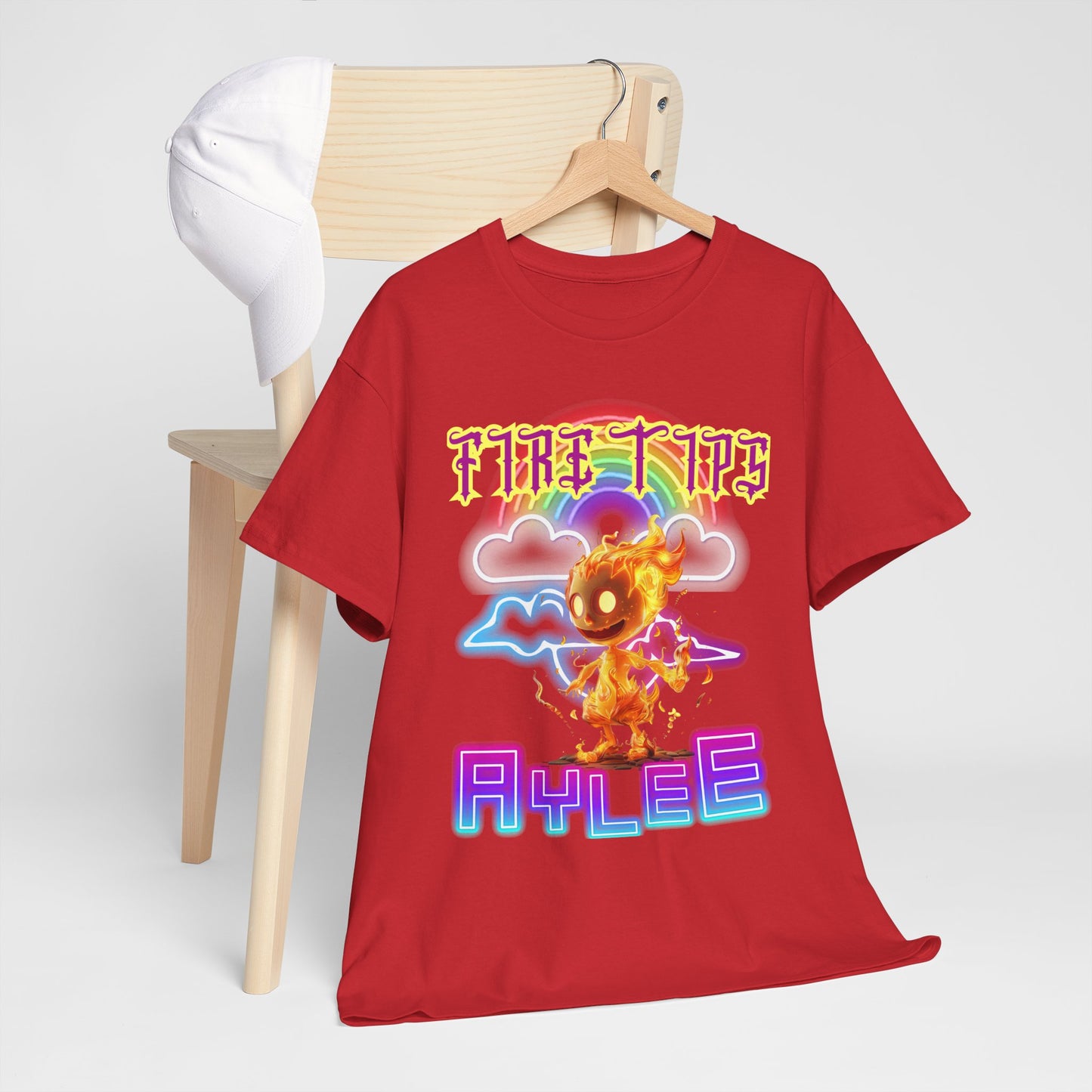 Unisex Heavy Cotton Graphic design (Fire Tips Aylee) T-shirt