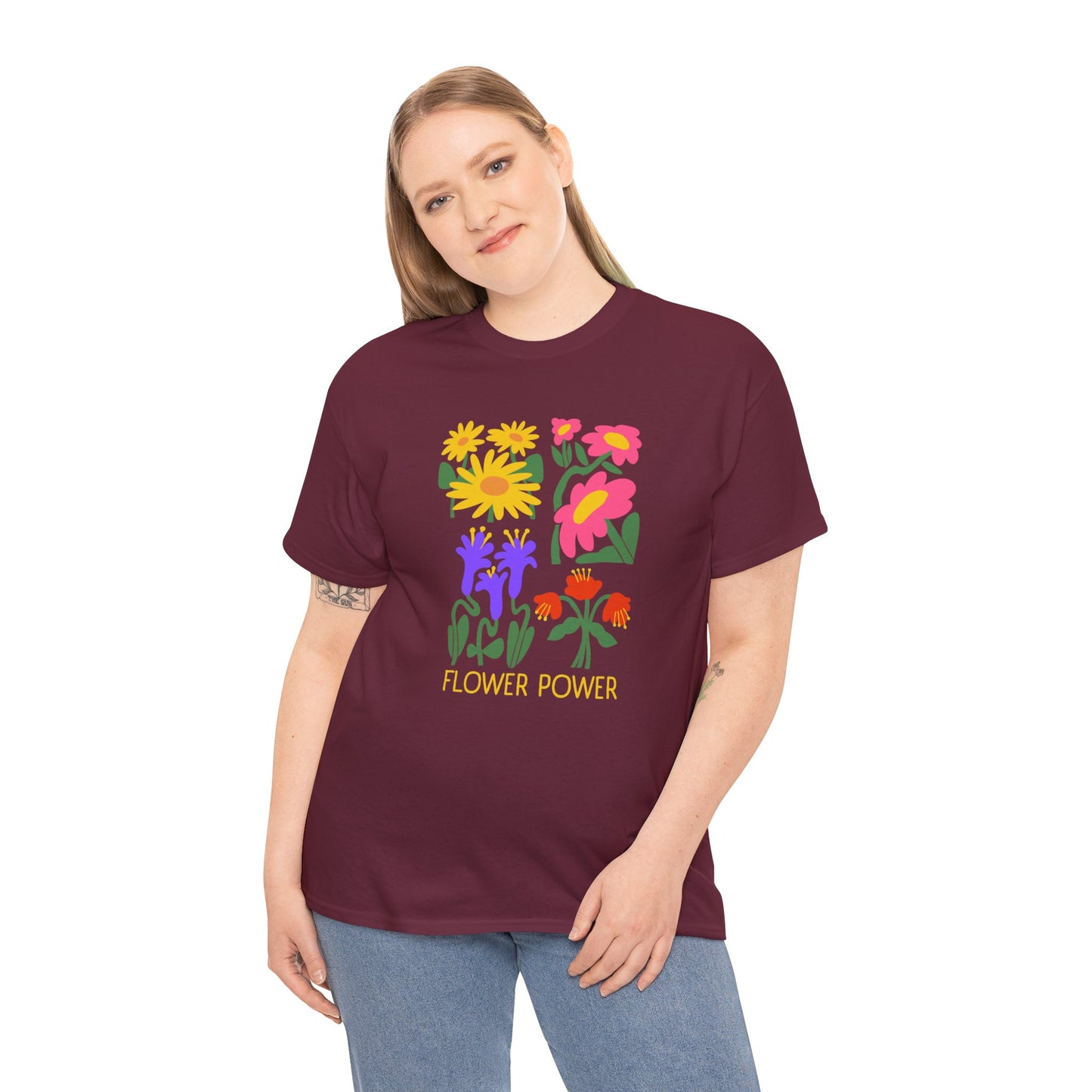 Unisex Heavy Cotton Graphic design (Flower Power) T-shirt