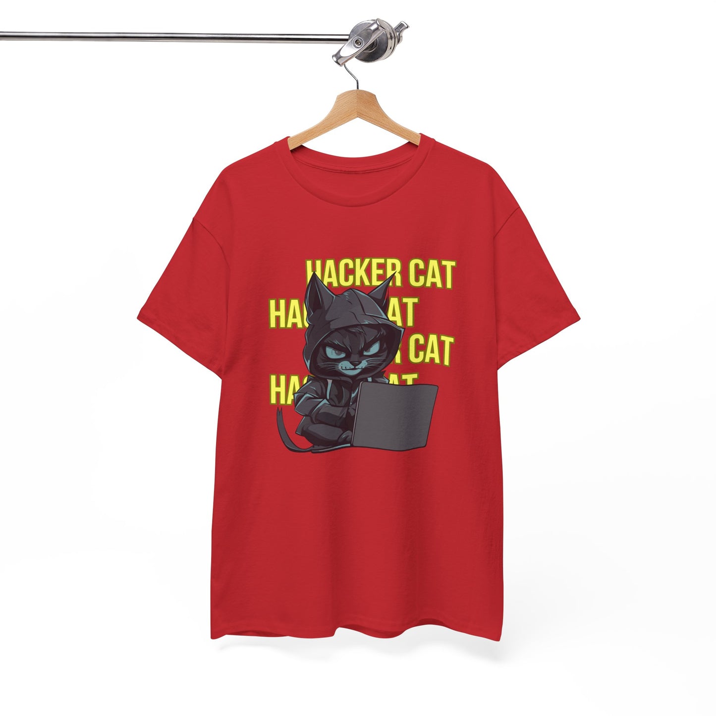 Unisex Heavy Cotton Graphic Design (Hacker Cat) T-shirt