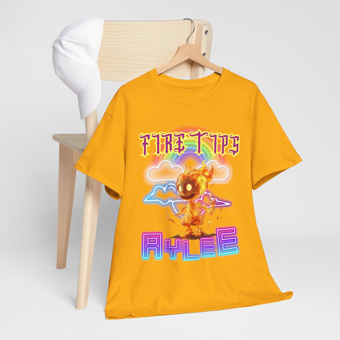 Unisex Heavy Cotton Graphic design (Fire Tips Aylee) T-shirt