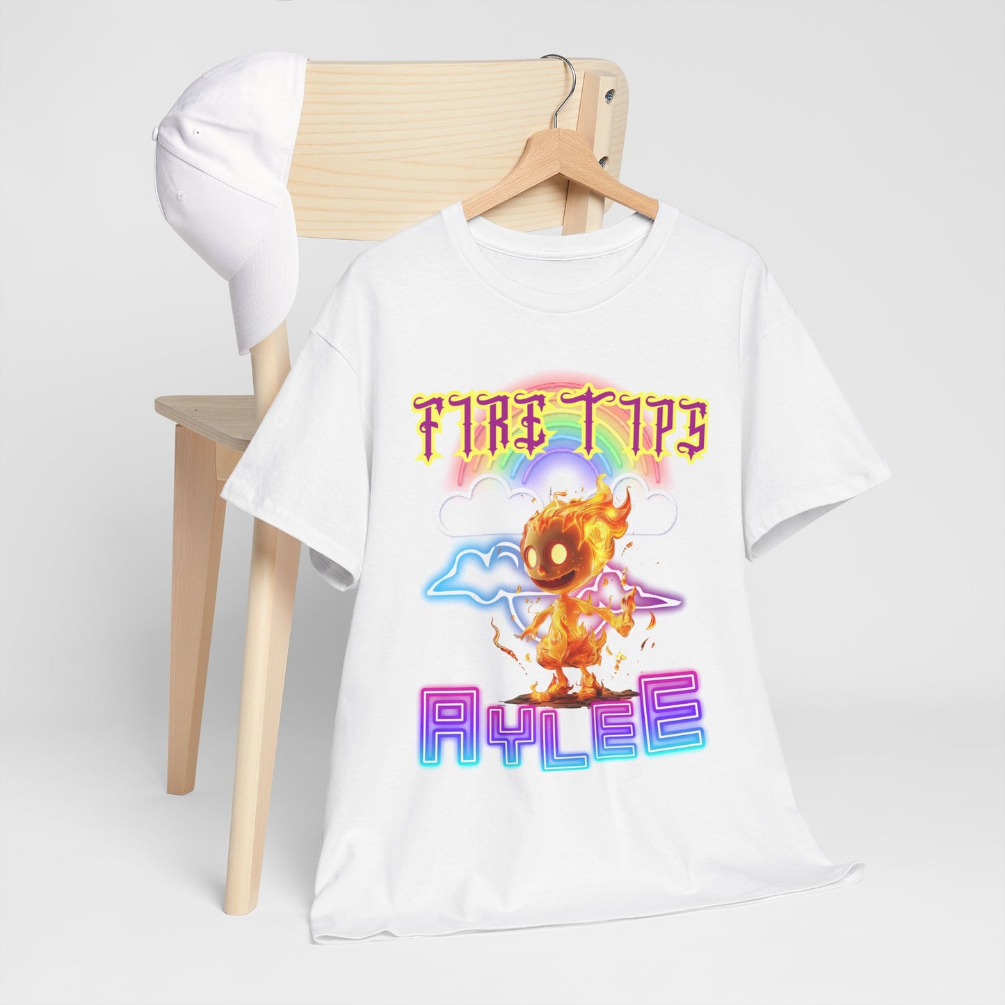 Unisex Heavy Cotton Graphic design (Fire Tips Aylee) T-shirt