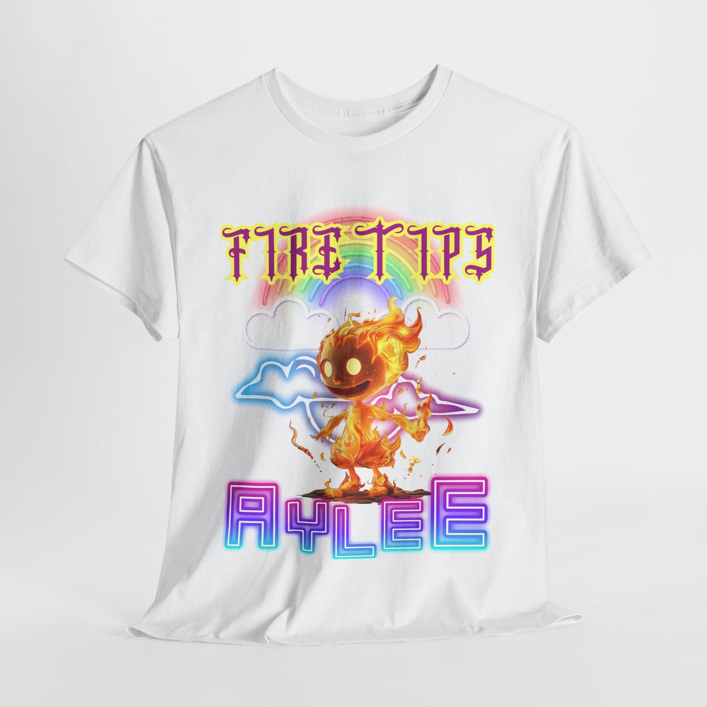 Unisex Heavy Cotton Graphic design (Fire Tips Aylee) T-shirt