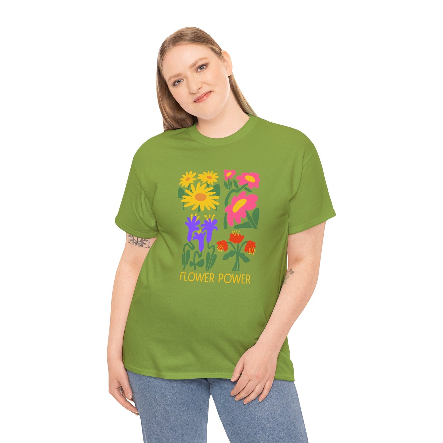 Unisex Heavy Cotton Graphic design (Flower Power) T-shirt