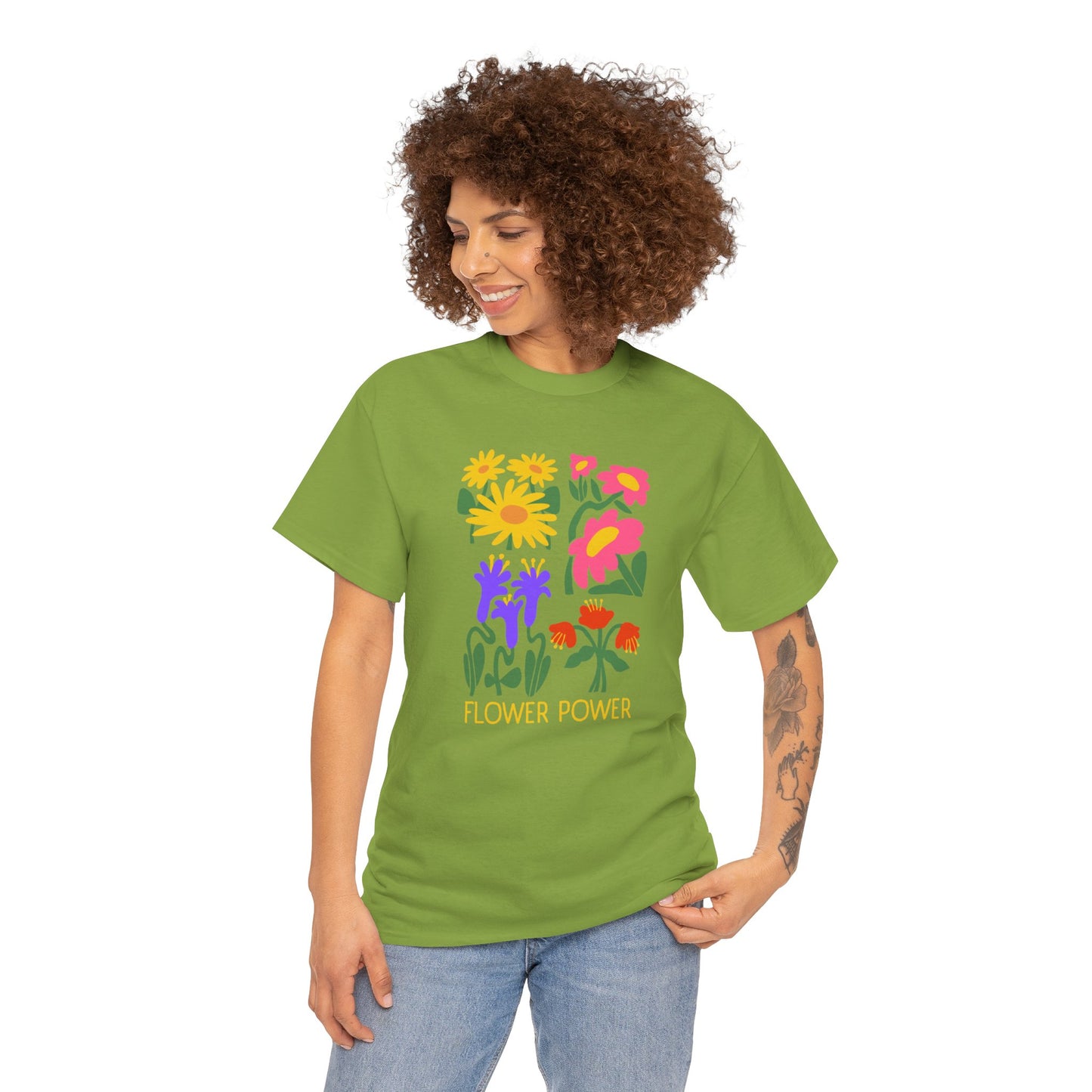 Unisex Heavy Cotton Graphic design (Flower Power) T-shirt