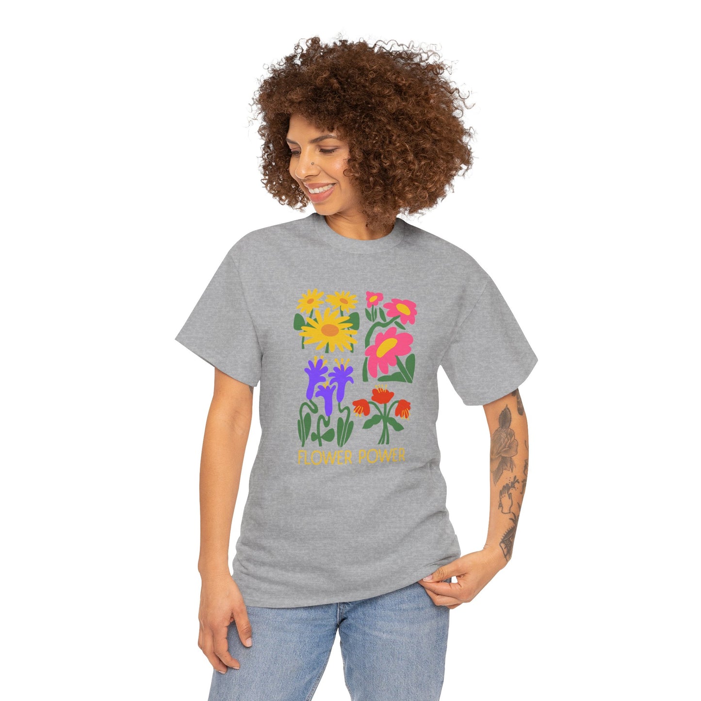 Unisex Heavy Cotton Graphic design (Flower Power) T-shirt