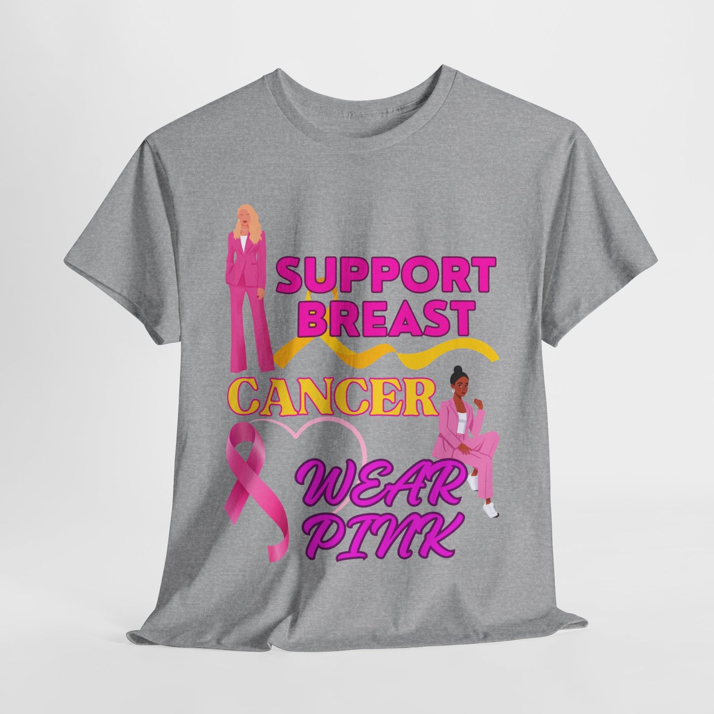 Unisex Heavy Cotton Graphic design (Support Breast Cancer) T-shirt