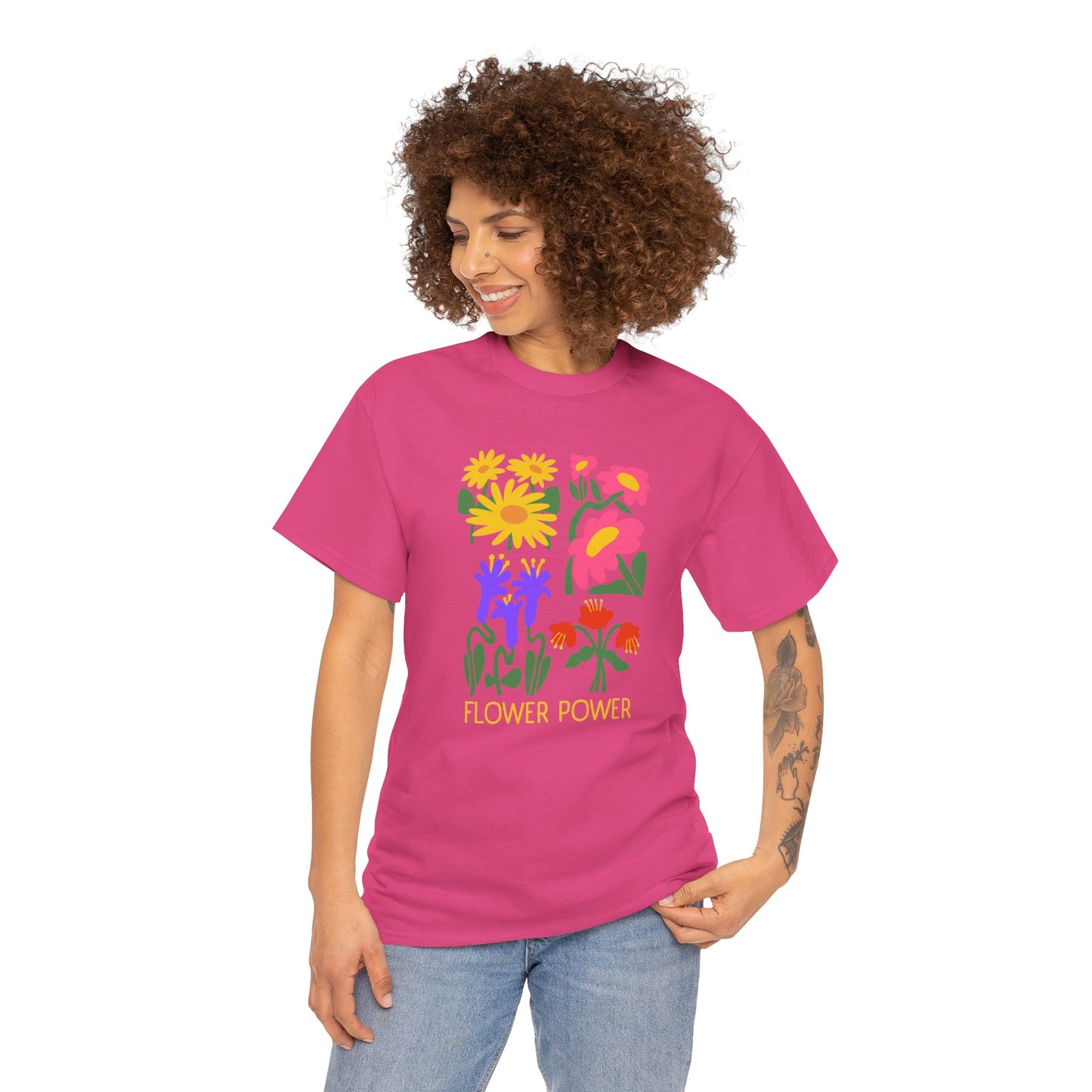 Unisex Heavy Cotton Graphic design (Flower Power) T-shirt