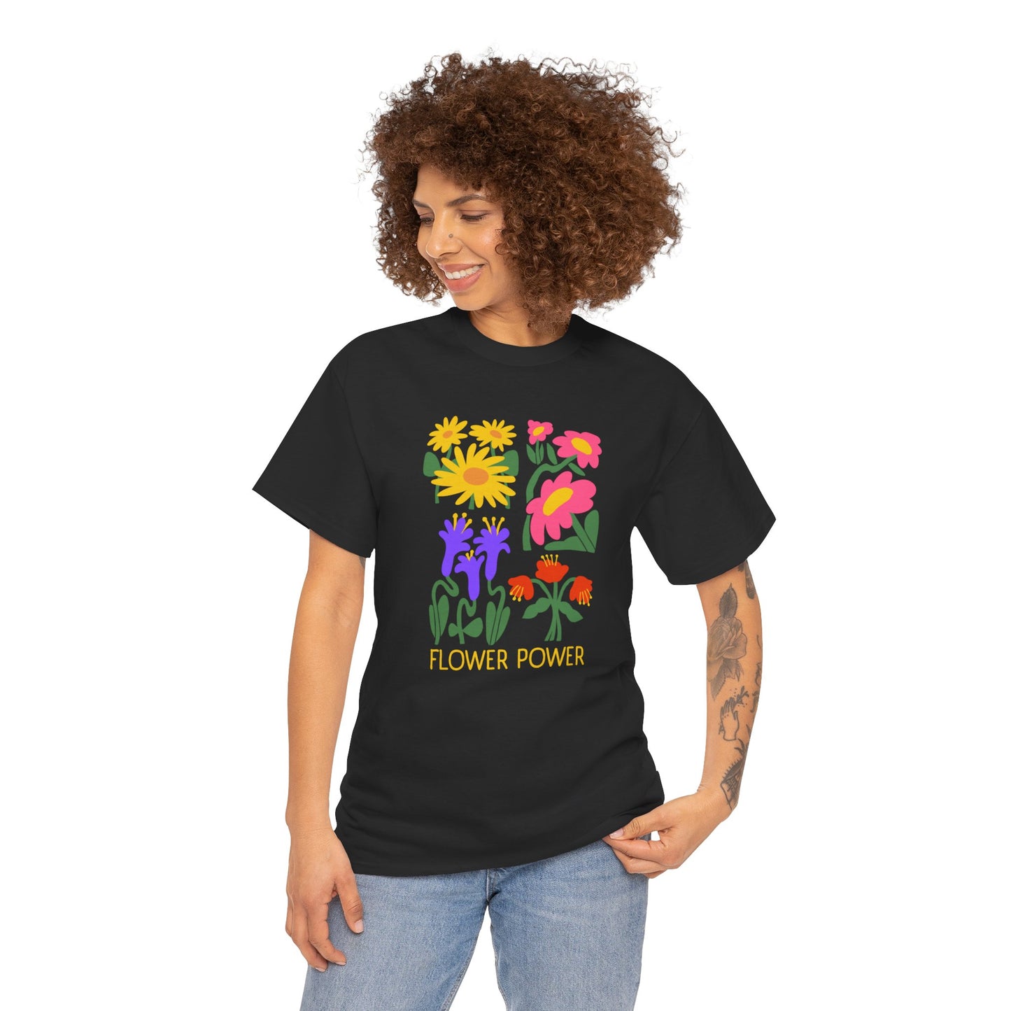 Unisex Heavy Cotton Graphic design (Flower Power) T-shirt