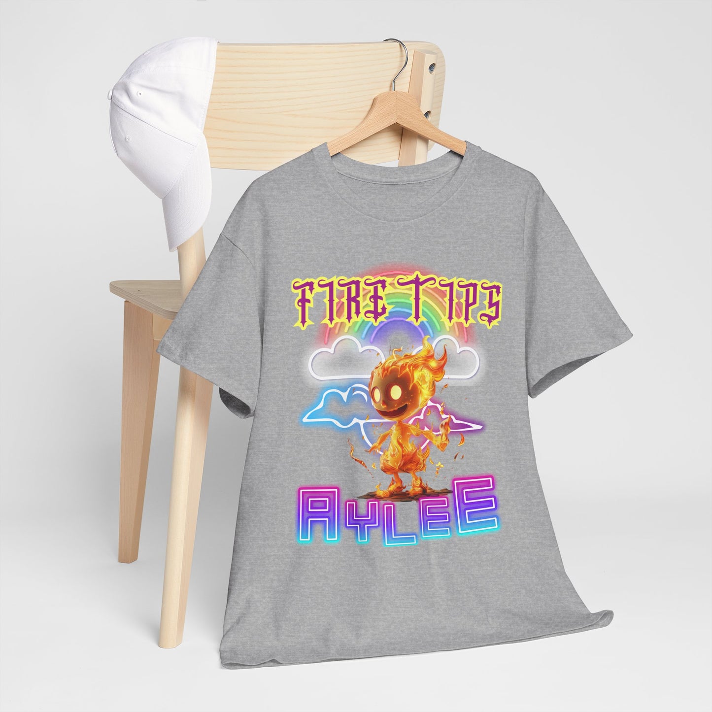 Unisex Heavy Cotton Graphic design (Fire Tips Aylee) T-shirt