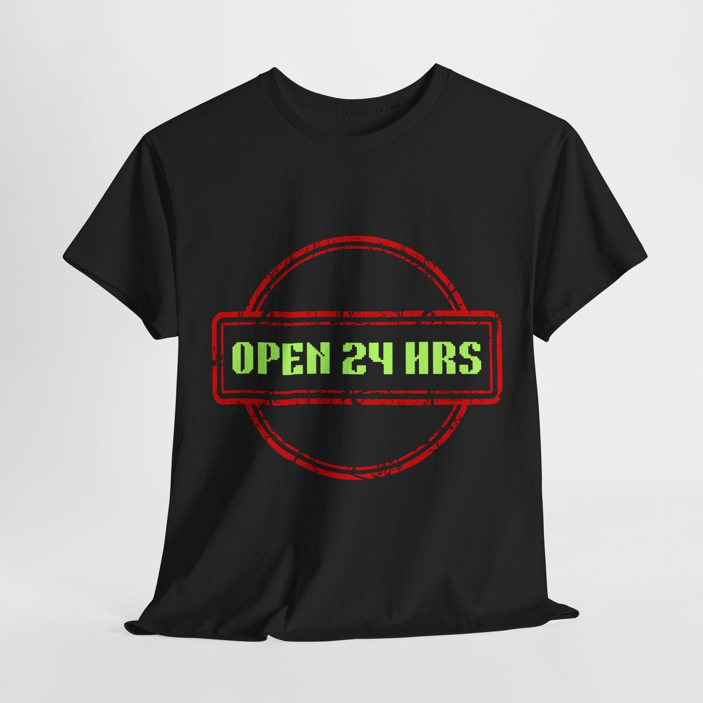 Unisex Heavy Cotton Graphic Design (Open 24 hrs) T-shirt