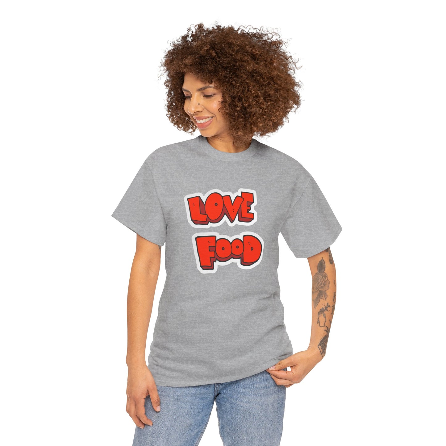 Unisex Heavy Cotton Graphic Design (Love Food) T-shirt