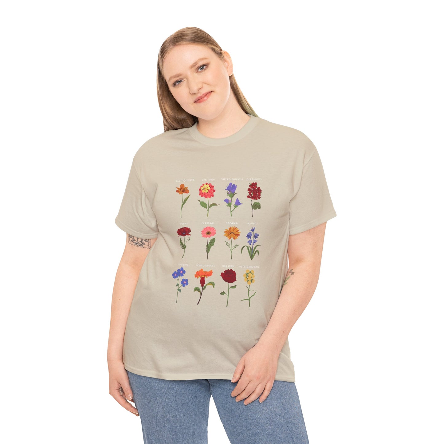 Unisex Heavy Cotton Graphic Design (Flowers) T-shirt