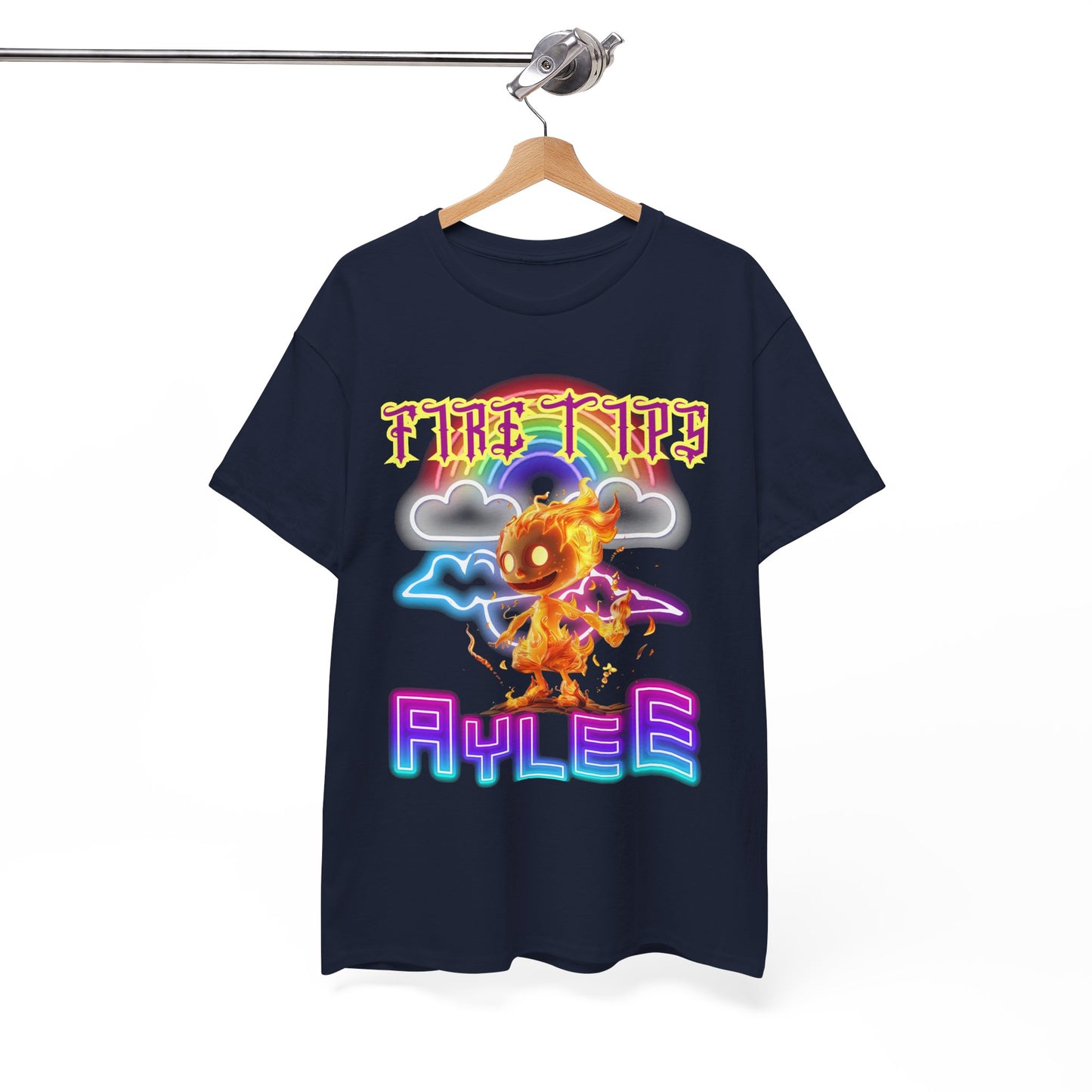 Unisex Heavy Cotton Graphic design (Fire Tips Aylee) T-shirt