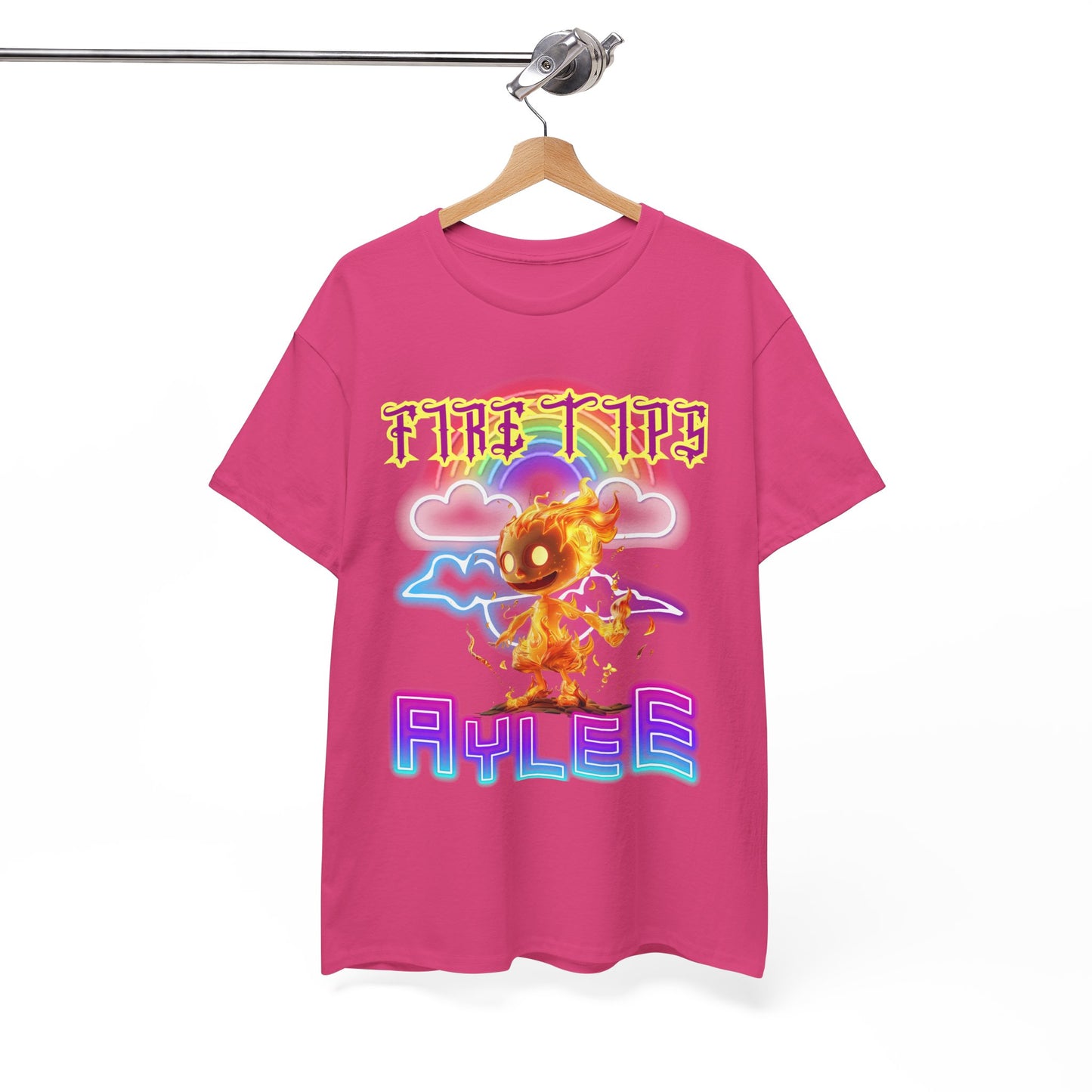 Unisex Heavy Cotton Graphic design (Fire Tips Aylee) T-shirt