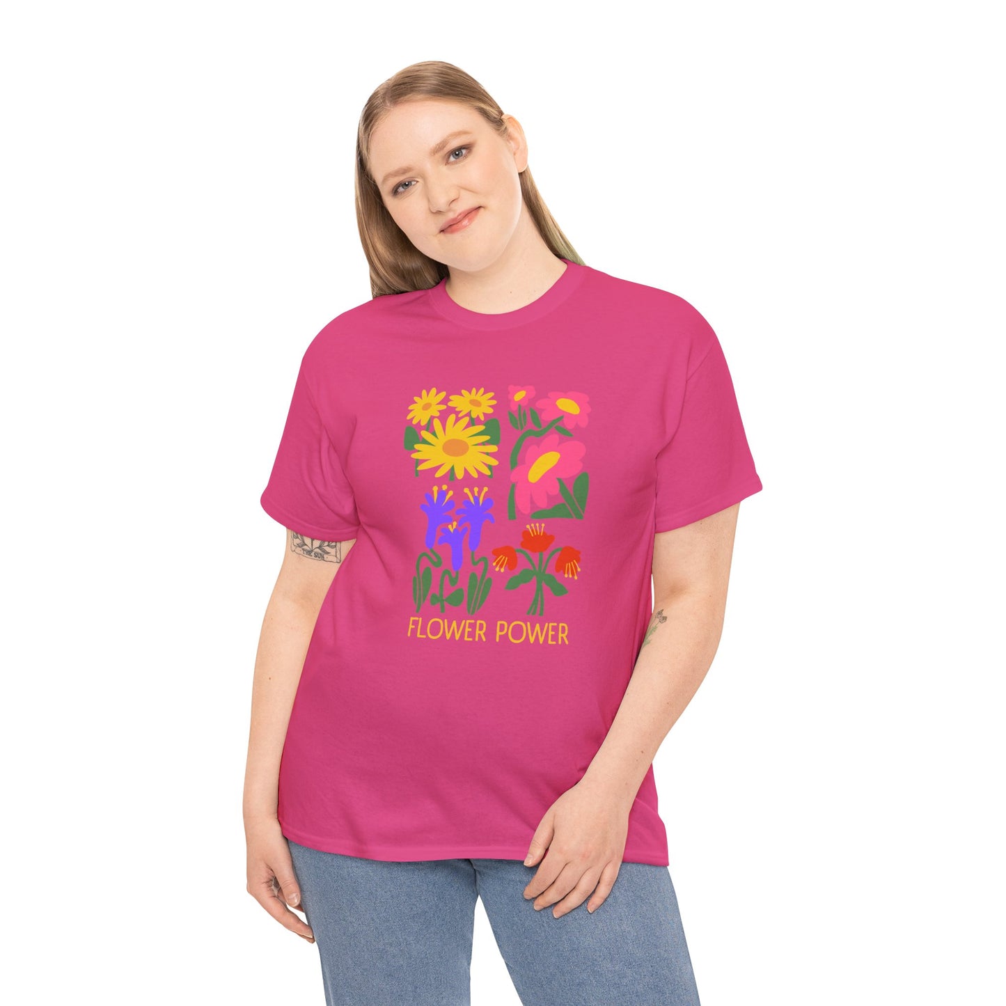 Unisex Heavy Cotton Graphic design (Flower Power) T-shirt