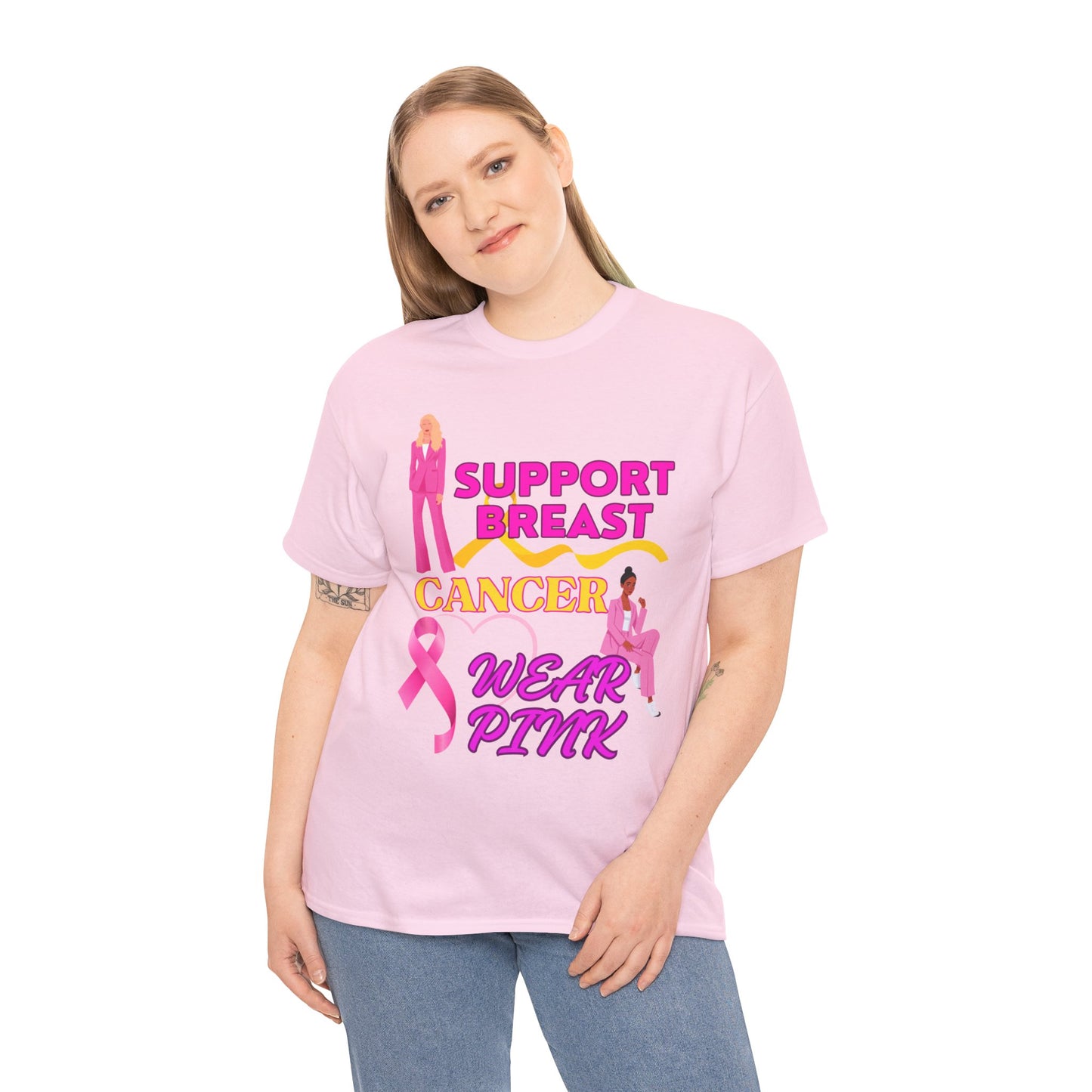 Unisex Heavy Cotton Graphic design (Support Breast Cancer) T-shirt