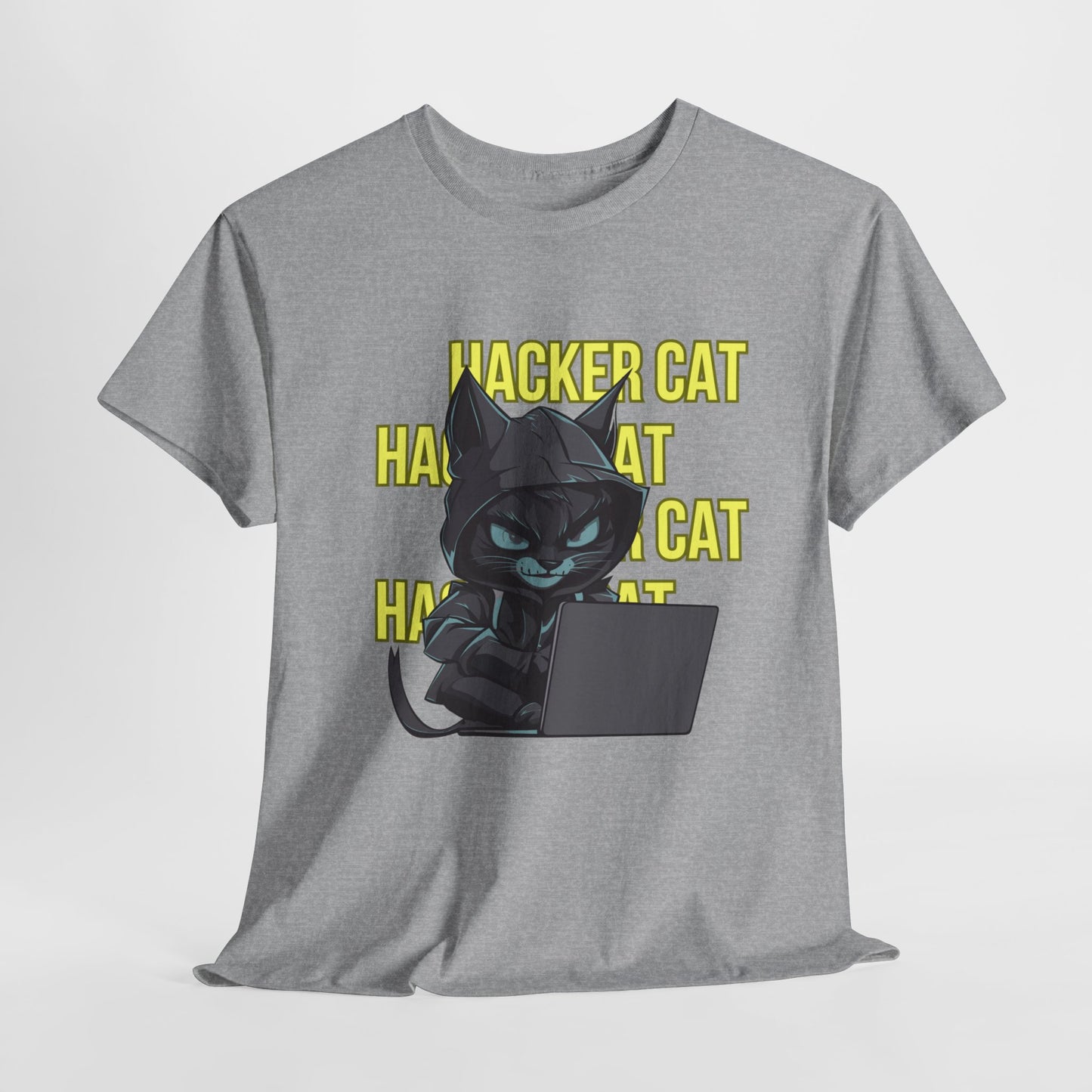 Unisex Heavy Cotton Graphic Design (Hacker Cat) T-shirt